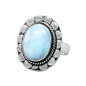 Anillo de Alta Calidad Chapado en Plata, Hecho a Mano, con Diamantes de Larimar de Corte Multiforma, para Fiestas, Bodas, Uso Diario, Regalos de Cumpleaños - Product Image 2