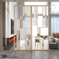 Séparation de pièce en métal de décoration en cristal haut de gamme de style design contemporain pour espace commercial