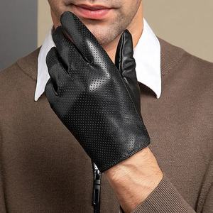 2024 gants pour hommes en peau de mouton luxe véritable gants de conduite de voiture hommes gants en cuir pour l'équitation moto vélo hommes mitaines - Product Image 2
