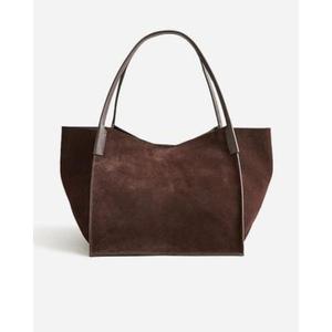 Genuine Leather Casual Tote Bag Women Minimalist Large Capacity <b>Shoulder</b> <b>Strap</b> Open Top Daily Use Brown Color Handbags For Girls - Product Image 5