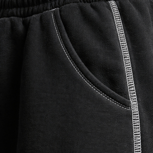 Men's Black <b>Harem</b> Pants Elastic Waist Side Pockets Casual Autumn Knitted Breathable Spandex Cotton Wide Leg - Product Image 6