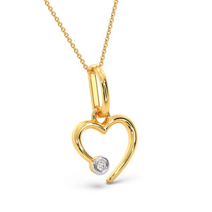 Collier pendentif stéthoscope cœur ajouré avec diamant - Product Image 3