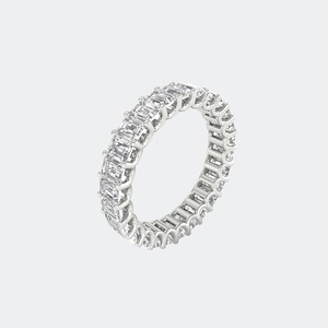 925 Sterling <b>Silver</b> <b>Emerald</b> Cut Lab Grown Diamond <b>Ring</b> Women Luxury 3.90CTW Certified EF Color VS VVS Purity Wedding Engagement - Product Image 4