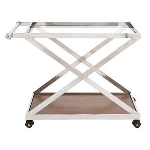 Chariot de service métallique réglable offrant un espace de rangement flexible pour les opérations de cuisine, de restaurant et d'hôtel - Product Image 1