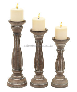 ชุดเชิงเทียนไม้มะม่วง3ชิ้นที่ออกแบบเป็นเอกลักษณ์โคมไฟตกแต่งสำหรับร้านอาหารโรงแรมงานแต่งงานงานอินเดียที่ได้แรงบันดาลใจในอีเวนต์ - Product Image 5