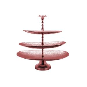 Base de metal de 3 niveles para pasteles con superficie superior ancha para exhibir repostería en panaderías, cafeterías y restaurantes. - Product Image 2