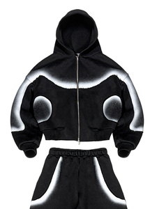 Conjunto Deportivo Personalizado OEM 2026, Sudadera con Cremallera y Pantalones Deportivos, Impresión en Serigrafía, Lavado Ácido, Invierno, Tallas Grandes, Unisex - Product Image 2