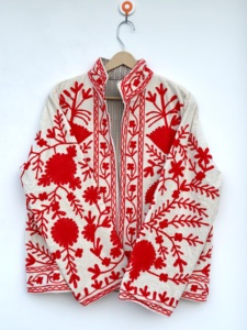 Handmade Multi Color <b>Velvet</b> Floral Embroidered Cotton Breathable <b>Women's</b> Jacket O-Neck Ethnic Boho <b>Coat</b> Wholesale Christmas Gift - Product Image 2