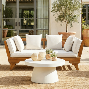 Modern Solid Teak Wood Outdoor <b>Daybed</b> Sofa Patio Lounge Furniture with <b>Cushions</b> for Villa Resort Garden Poolside - Product Image 6