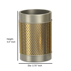 Juego de Baño de Metal Dorado de Primera Calidad con Diseño Perforado, Perfecto para el Hogar, Spa y Decoración de Interiores de Lujo, de la India - Product Image 3