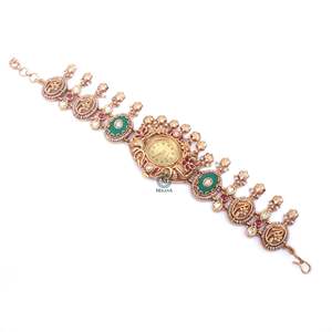 Inovamart Nidhi Antique Designer Brass Watch Bracelet-India Origin Model Imi-9448 - Product Image 5