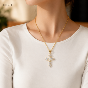 Fashion Luxury 925 Sterling Silver Moissanite Necklace High Quality Cross <b>Pendant</b> Women Necklace Jewelry - Product Image 3