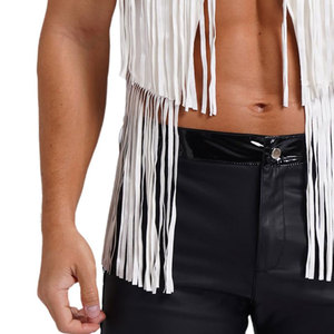 <b>Men</b> <b>White</b> Genuine Leather Woolen Casual Winter Vest Motorbike Biker <b>Waistcoat</b> Sleeveless Custom Logo OEM Service - Product Image 6