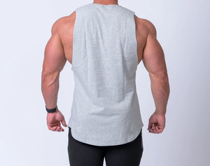 Débardeur d'été en polyester de marque EM pour hommes, gilet de gymnastique décontracté pour les entraînements de musculation, décoration d'impression lavée par compression de grande taille - Product Image 5