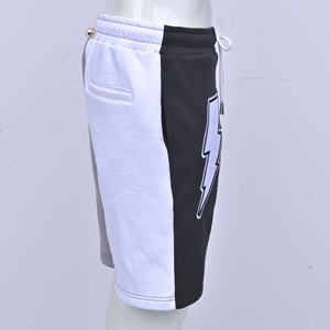 Pantalones Cortos Casuales para Hombre, con Bloques de Color y Letras Bordadas, Azul y Negro, 100% Algodón, Tela de Felpa, Transpirables y de Secado Rápido - Product Image 5