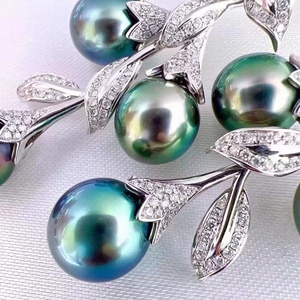 Fabricant en gros, boucles d'oreilles pendantes en perles naturelles rondes de 10 à 9 mm, en argent pur S925, avec boîte cadeau assortie, mode basique sans défaut - Product Image 3