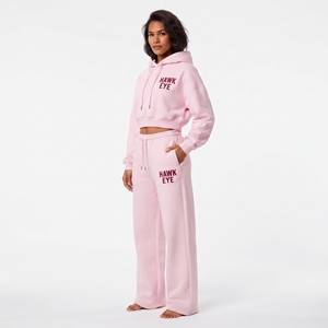 Conjunto de Sudadera con Capucha y Pantalones de Felpa Rosa para Mujer, Estilo Casual, Holgado, Dos Piezas, Transpirable, para Uso Diario - Product Image 4
