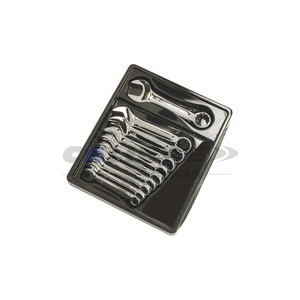 Juego de Llaves Combinadas Cortas TAIWAN CALIBRE de 10 Piezas, 10-19 mm, Material CRV, Estándar ANSI, Reparación Automotriz, Soporte OEM - Product Image 1