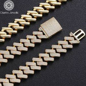 สร้อยคอ Charm Jewells แบบ unisex ประดับเพชรโมอิสซาไนต์ทรงกลมเจียระไนแบบ Brilliant Cut ดีไซน์เรขาคณิต ชุบทอง 14K เงินแท้ 925 รับรองโดย IGI สไตล์ฮิป - Product Image 4