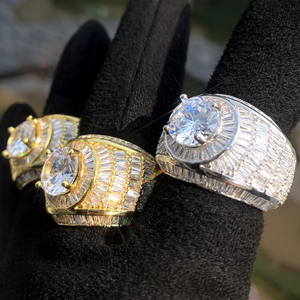 Anillo de Corona con Incrustaciones de Diamantes Moissanite en Plata 925, Corte Baguette, Joyería de Lujo Estilo Hip Hop para Hombre y Mujer, Anillo Personalizado con Brillantes - Product Image 4