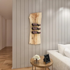Porte-bouteilles mural en fer rayé, style classique moderne, pour 3 bouteilles, rangement vertical, gain de place, support flottant transparent pour bouteilles de vin - Product Image 6