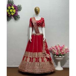Conjunto de Lehenga Choli y Dupatta de Diseño para Fiestas, Hecho de Poliéster - Product Image 2