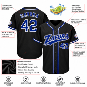 OEM Blue Black Custom Baseball Jersey Retro Streetwear V Neck Button <b>Shirt</b> <b>Y2K</b> Fashion Wholesale Private Label Sportswear Jersey - Product Image 3