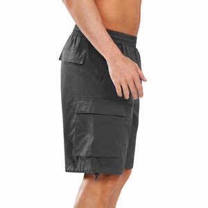 Pantalones Cortos Cargo para Hombre, Color Sólido, Cintura Elástica, Secado Rápido, Tela Oxford, Pantalones Cortos Casuales Tipo Bermuda con Bolsillos - Product Image 2