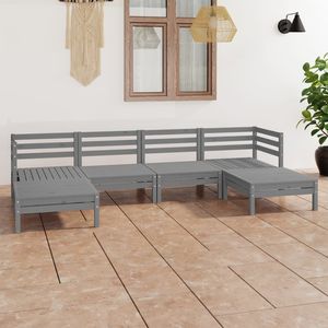 Conjunto de Muebles de Jardín Modulares Grandes de Madera de Pino Sólido Gris - Product Image 1