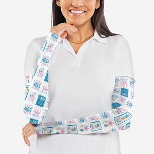 Manguitos Unisex con Estampado por Sublimación, Protección Solar UPF50+, Cubre Brazos Refrigerantes, Diseño de Pez Azul, Seda Helada, Para Todas las Estaciones - Product Image 3