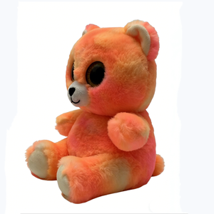 Customized teddy <b>bear</b> plush, big eye <b>bear</b> stuffed animal, orange <b>pink</b> tie dye <b>bear</b>, gradient ombre <b>bear</b> doll, kawaii plush toy - Product Image 1