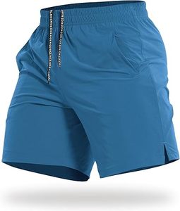 Men's Sporty Gym <b>Shorts</b> <b>Spandex</b>/Polyester Solid Anti-Wrinkle Moisture Wicking Quick Dry <b>with</b> Pockets for Workout & Running - Product Image 5