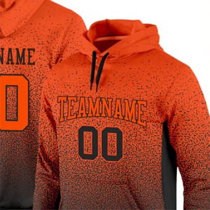 Sudadera con Capucha Degradado Naranja y Negro para Hombre, Impresión por Sublimación, Nombre y Número Personalizados, Ropa Casual de Otoño, Corte Regular - Product Image 2