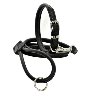 Premium Rolled Leather <b>Dog</b> <b>Collar</b> and Lead Set for Long-Haired Breeds, Soft Tubular Design with Metal Hardware, Stylish Durable - Product Image 4