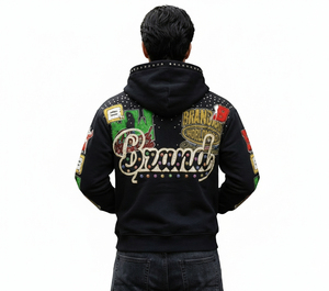Sudadera con Capucha Unisex Extra Grande de Felpa Gruesa, Estilo Vintage, con Bordado y Parches, Ecológica, 100% Algodón Orgánico - Product Image 2
