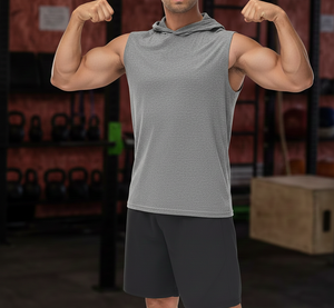 Custom <b>Sleeveless</b> <b>Hoodie</b> Tank Top <b>Mens</b> Gym Vest <b>for</b> Workout Training - Product Image 6
