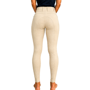 Leggings de equitación personalizados para mujer, de cintura alta, neutros, elásticos, pantalones de equitación texturizados con bolsillos delanteros - Product Image 2