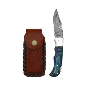 Premium Damascus Steel Folding Knife Handmade Pocket Knife Compact Folding Design Outdoor <b>Camping</b> Hiking Fishing Utility <b>Tool</b> - Product Image 2