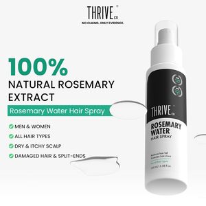 Spray capillaire à l'eau de romarin Thrive-Co |   Extrait de romarin 100% naturel, eau de riz et acide hyaluronique |   3,38 fl oz (100 ml) - Product Image 2