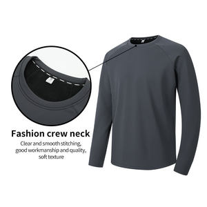 Mens Competitor Moisture Wicking Long Sleeve Crewneck T-Shirt - <b>White</b> Cotton Polyester Full Sleeve <b>Tee</b> T Shirts - Product Image 3