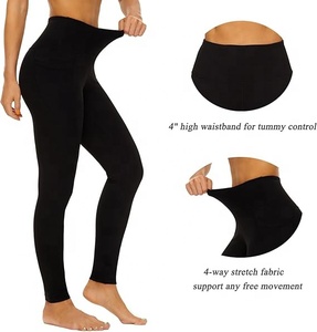 Leggings de sport pour femmes, longueur intégrale, avec logo personnalisé, tissu compressif doux pour le fitness et les activités décontractées - Product Image 1