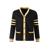 Cardigan en polaire personnalisé pour homme A&M State, col en V, poches avant, patchwork de fraternité, broderie respirante, logo grec personnalisé, OEM