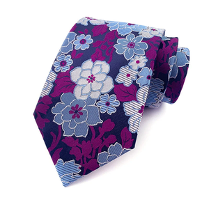 Cravate homme 8 cm 100% soie, motif floral rose, design Paisley original, pour mariage et fête, accessoires de chemise pour homme - Product Image 5