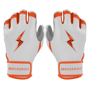 Wholesale Custom Made Design Bruce <b>Bolt</b> Black Leather Durable Breathable Batting Gloves Padded <b>Hook</b> Loop Closure Unisex Adult - Product Image 1