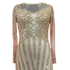 Hermosa mano con cuentas ilusión escote corazón vestido de noche Vestidos para mujeres lentejuelas Split tendencia Prom Slit vestido de talla grande - Product Image 1