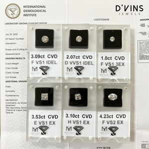 D'vins Jewels - Diamantes Cultivados en Laboratorio de 0.5CT, 1CT, 1.5CT, 2CT, 3CT, 4CT, 5CT y 6CT, Corte Brillante Redondo, CVD HPHT - Product Image 2