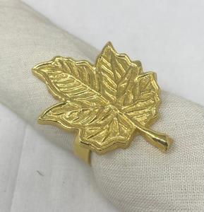 Tree Leaf Style Luxury Gold Aluminum Semi-<b>Circle</b> Napkin <b>Rings</b> 4.5cm Width Set Stocked Wholesale Wedding Decorative Metal Table - Product Image 2