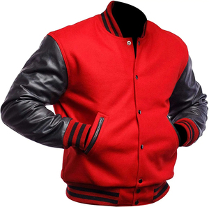 OEM Manufacturer High Quality Varsity <b>Jacket</b> <b>Men</b> Embroidery <b>Leather</b> Sleeves Custom Baseball Letterman <b>Jacket</b> - Product Image 4