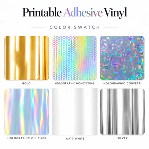 Holographic Adhesive Vinyl Sheet PVC <b>Sticker</b> for Printing Costom Labels Craft DIY Prjects Decoration Cardmaking Scrapbooking - Product Image 3