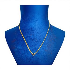 สร้อยทองคำแท้ 22K ลายถักประณีตประดับลูกปัด พร้อมตัวล็อกแบบตะขอรูปตัว S เครื่องประดับอินเดียแบบดั้งเดิม - Product Image 1